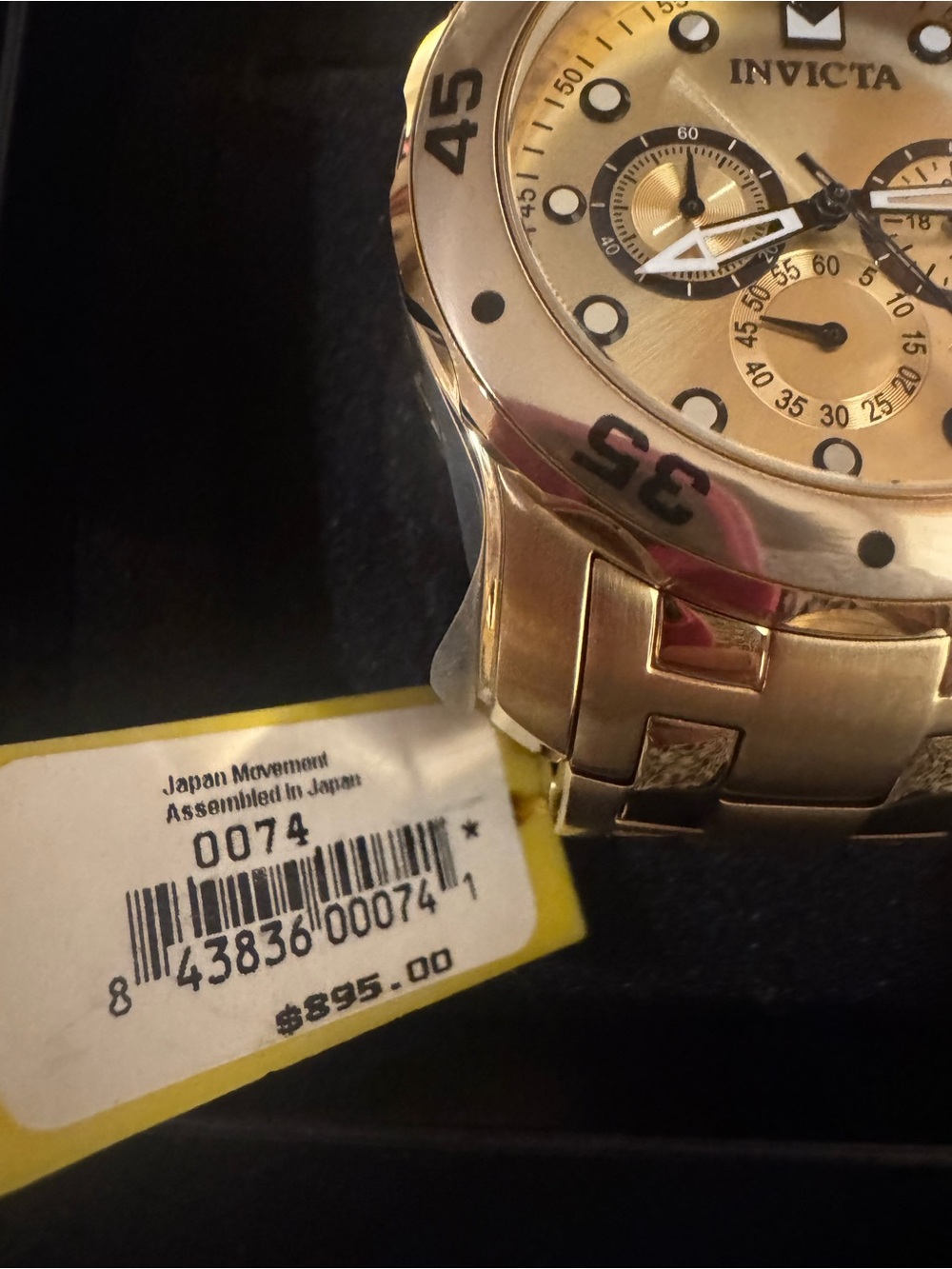 Invicta $895 Gold Tone Men's Chronograph Watch with Champagne Face Dial - SEXY - Picture 2 of 3